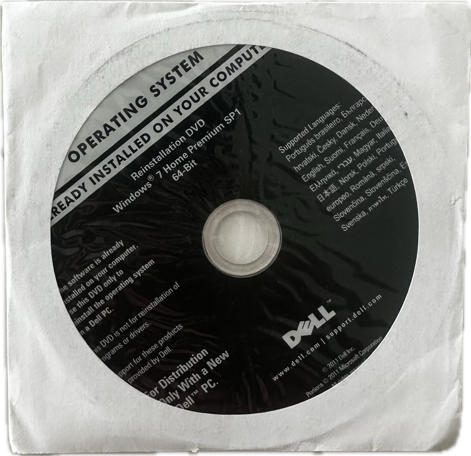 Microsoft Windows 7 Home Premium SP1 64-Bit Dell Reinstallation DVD