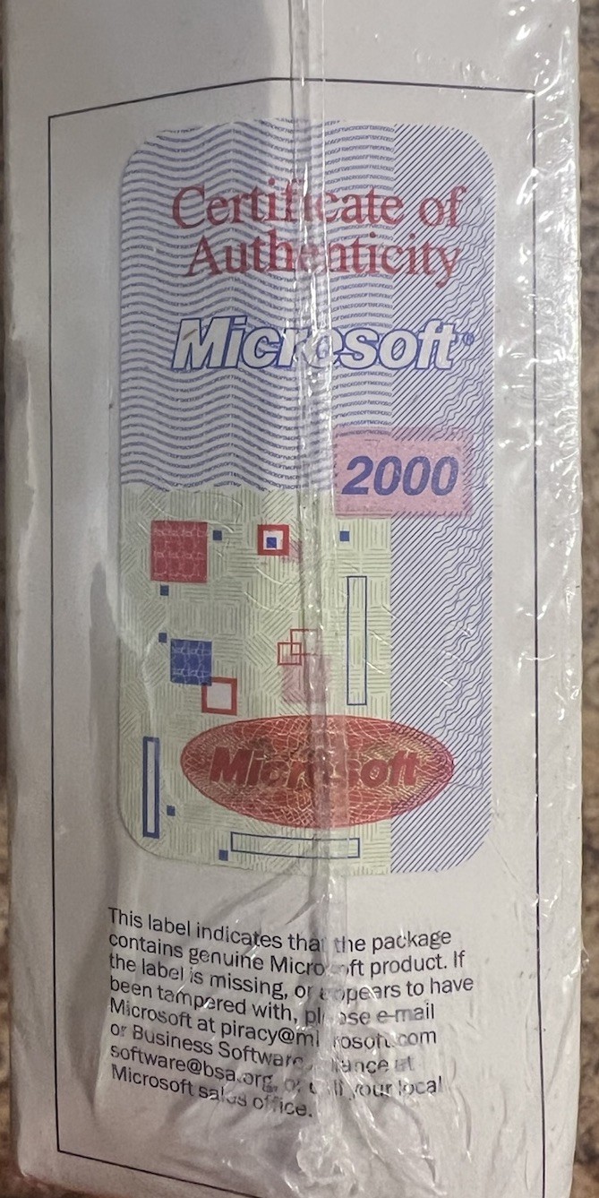 GENUINE Microsoft Windows 2000 Professional Upgrade Edition – New in Box/Sealed