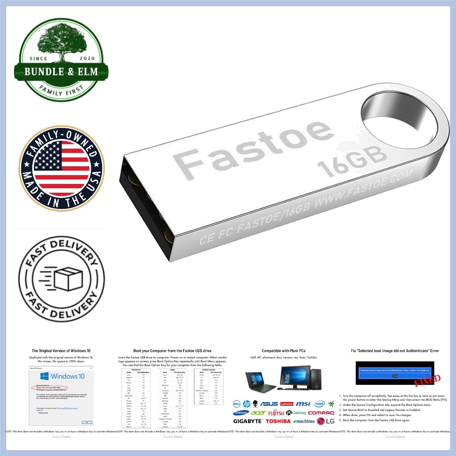 Secure and Clean 16GB USB Drive for Windows 10 Upgrade – Laptop & Desktop Ready