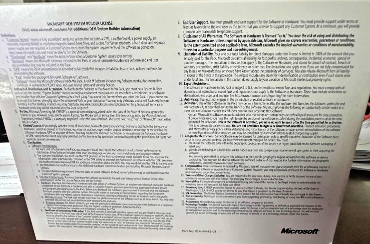 NEW Windows 7 Home Premium 64 Bit Full Version SP1 DVD & Product Key GFC-02050