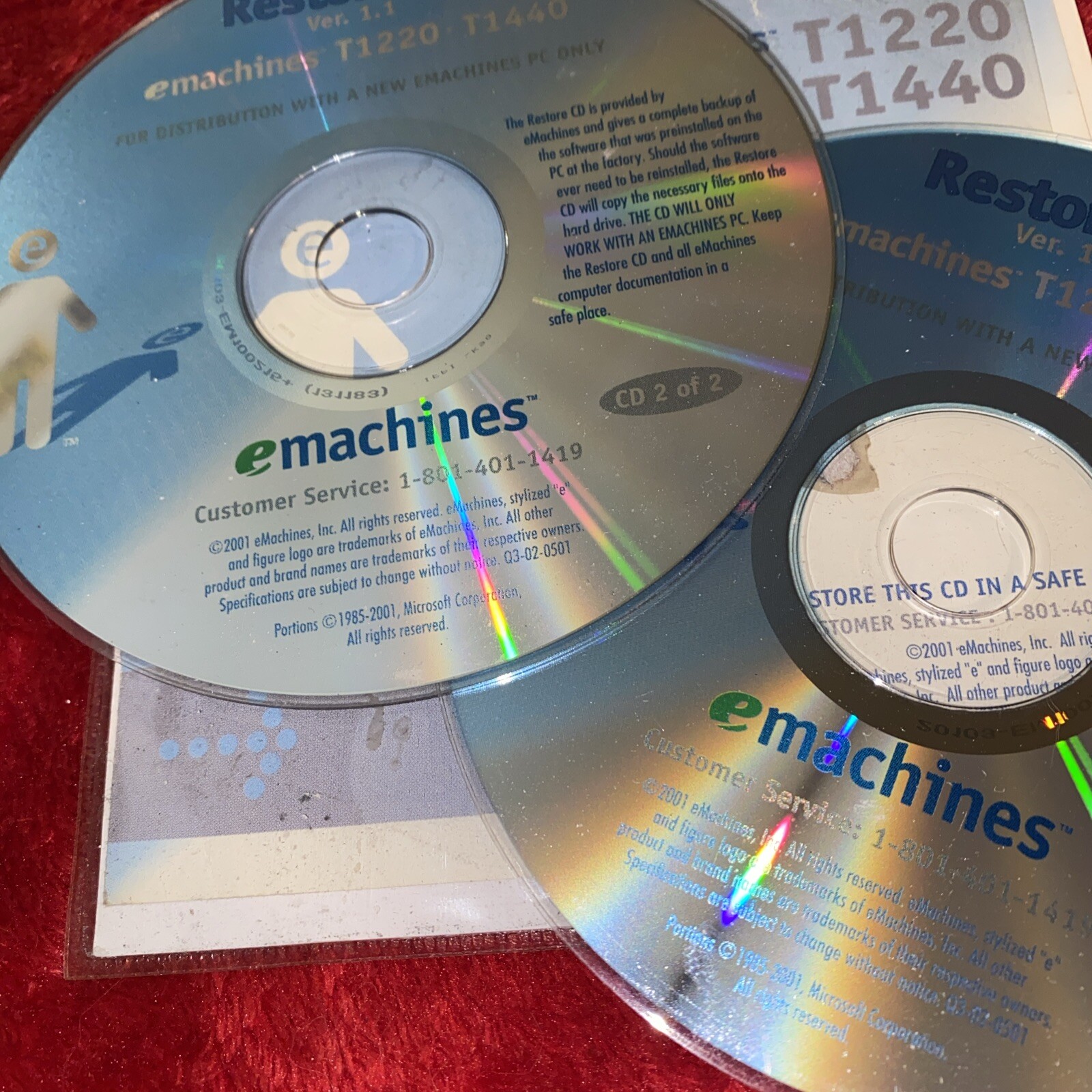 eMachines T1220-T1440 RESTORE CD 2 DISC SET Ver 1.1