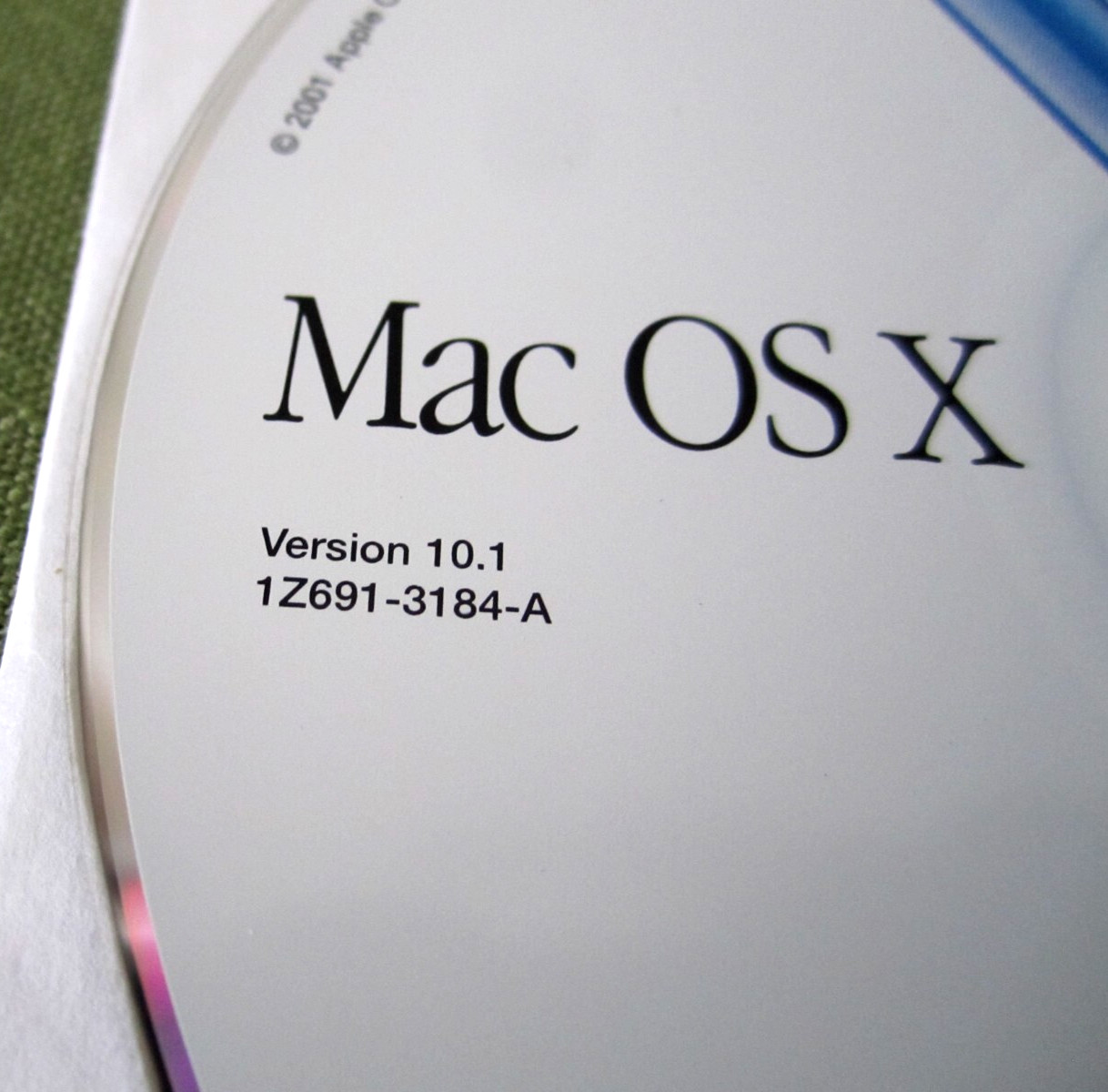 Vtg Mac OS X Upgrade Version 10.1 1Z691-3184-A Install Disc 2001 & Hardware Test
