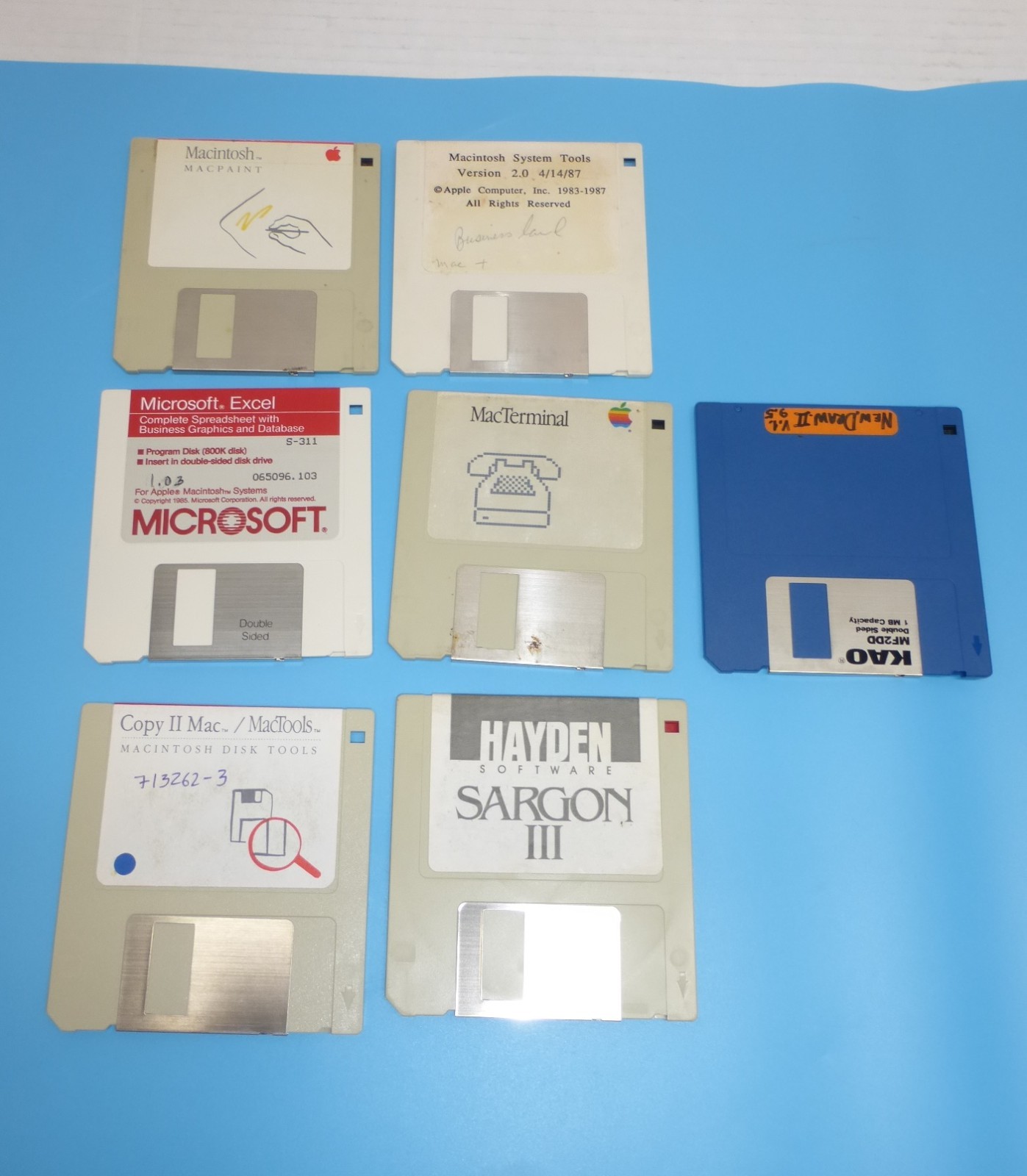 Vintage Apple Macintosh Software Disk Lot of 7 Tested Mac Microsoft Excel SARGON