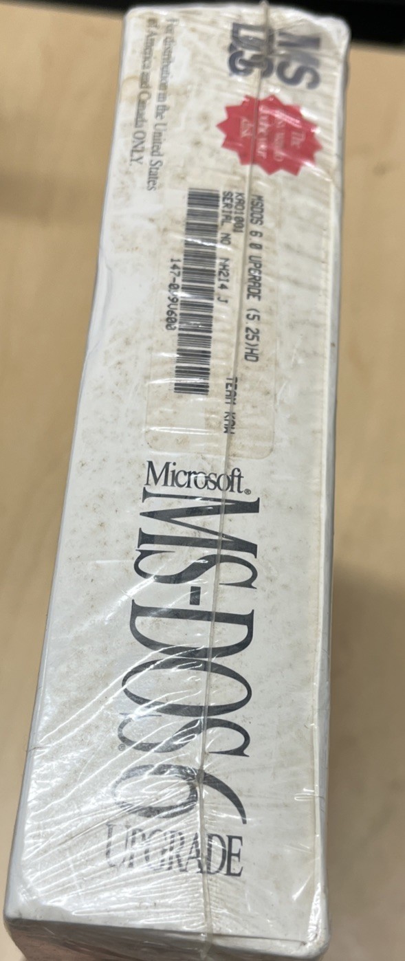 SEALED Microsoft MS DOS 6 Upgrade 5.25 Floppy Disc Operating System