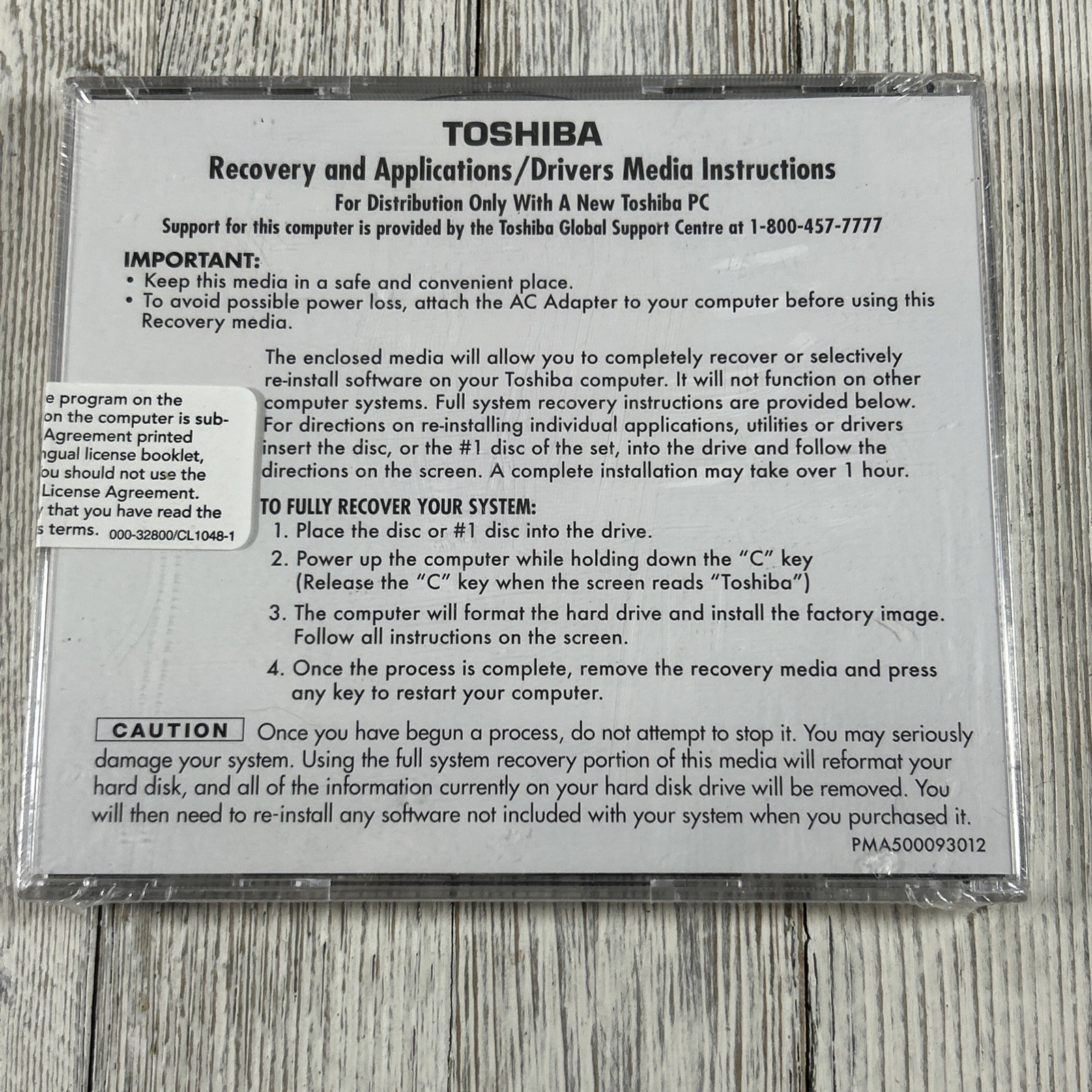 Toshiba Recovery and Applications Drivers Satellite A130 A135 Series Disc Sealed
