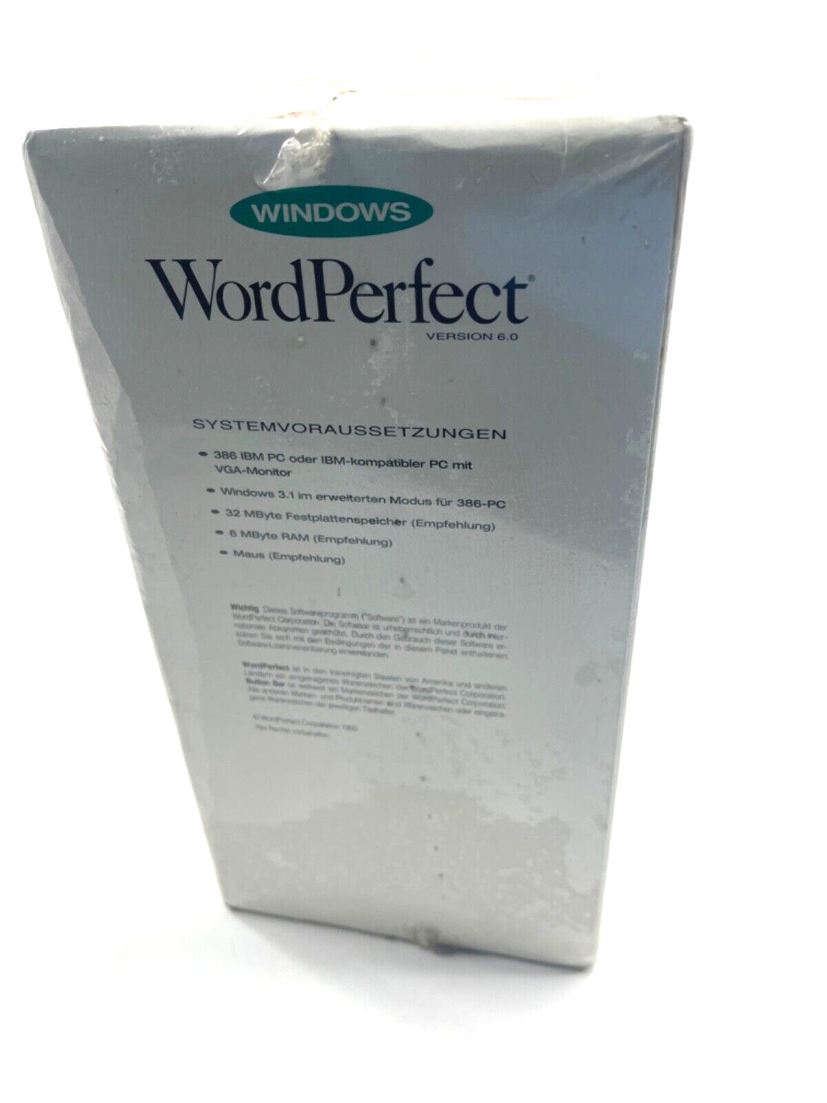 Windows Word Perfect 6.0 Switch Pack New