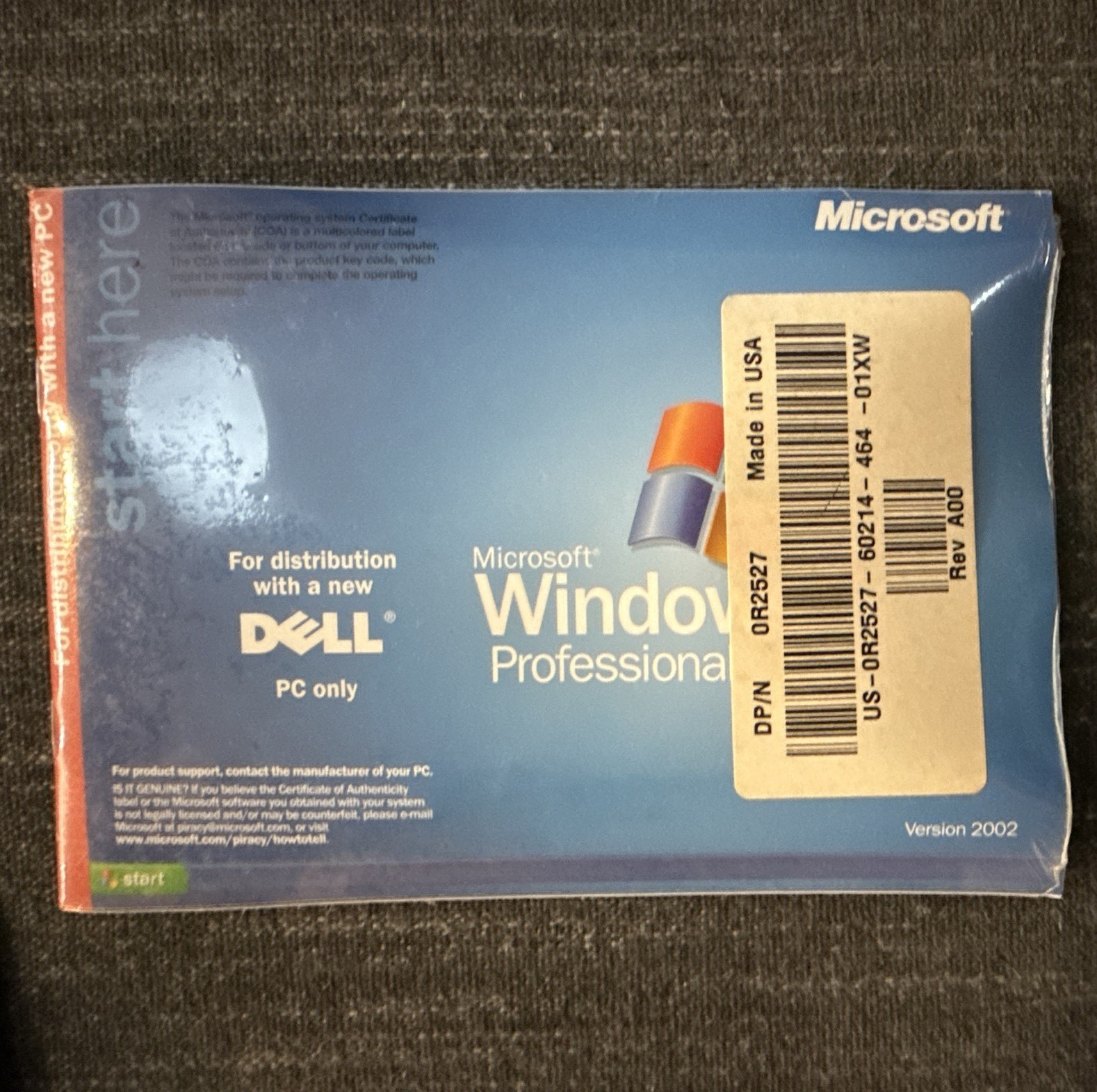 Microsoft Windows XP Professional OEM Reinstall CD English for Dell Only 0R2527