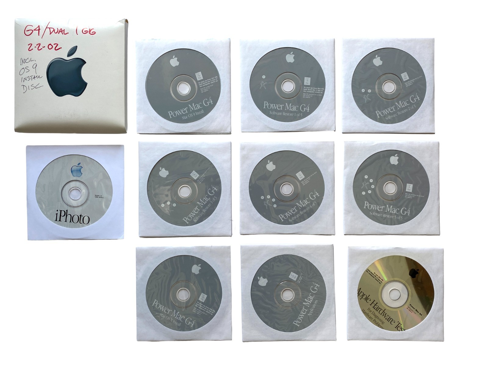 Vintage Apple Power Mac G4 Quicksilver Dual 1GHz Restore Install 10-CD Set OS 9