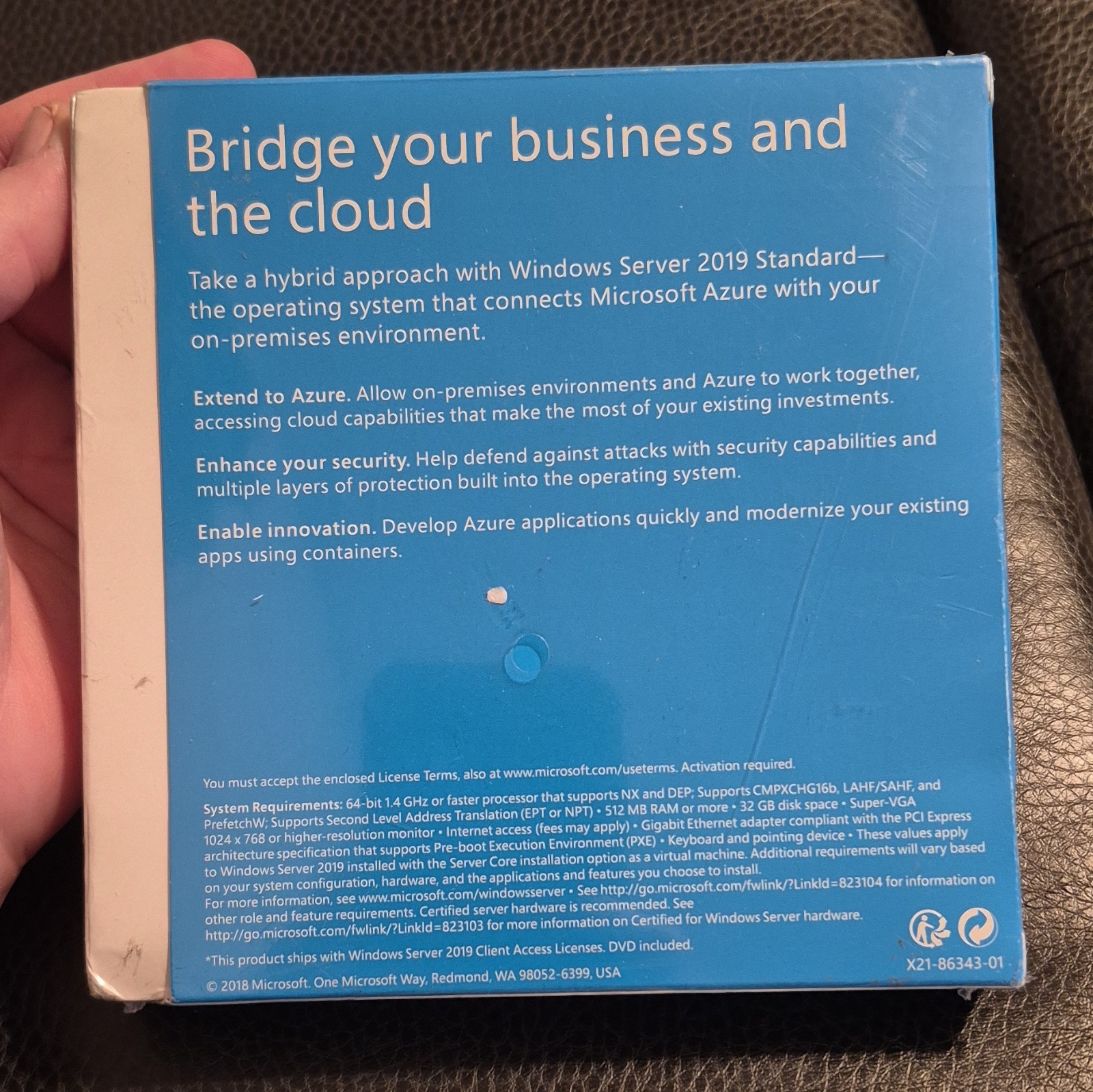 Microsoft Windows Server 2019 Standard DVD w/ 5 Client Access Licenses (CAL)
