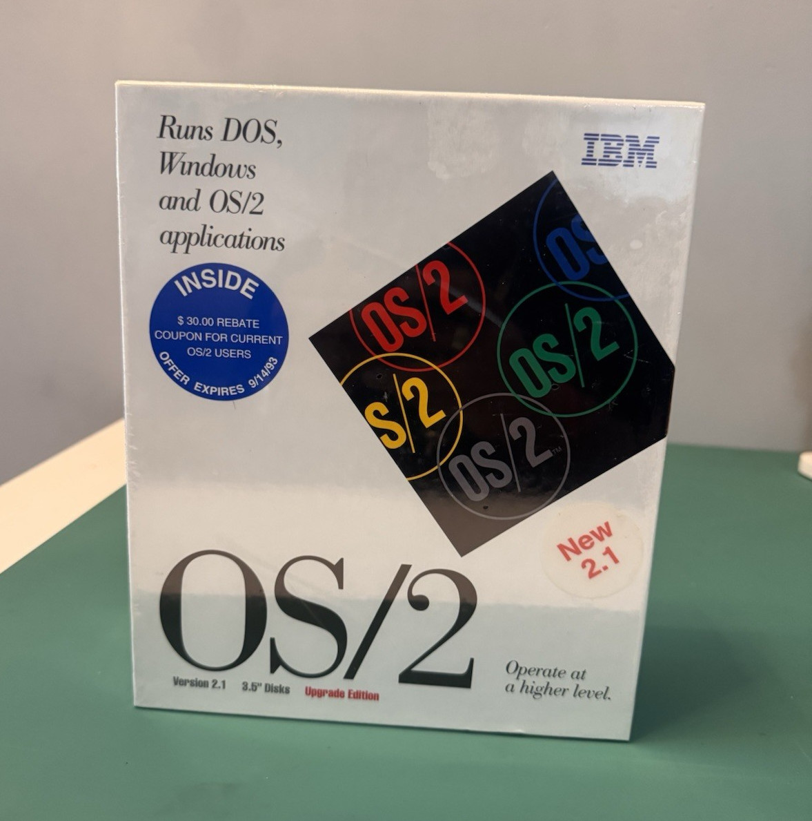 IBM OS/2 Version 2.1 Upgrade Edition Operating System 3.5″ Floppy, English