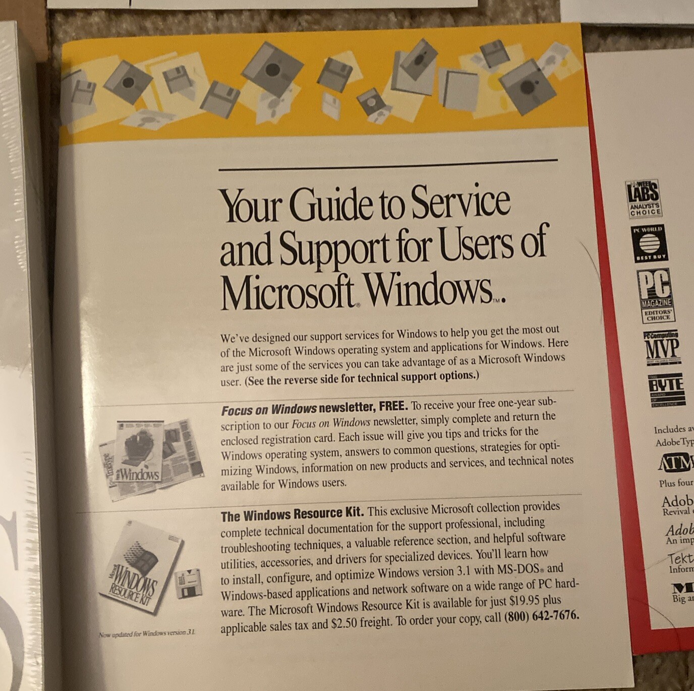 Microsoft Windows Version 3.1 Upgrade Edition Windows 3.0 Or 2.X Users