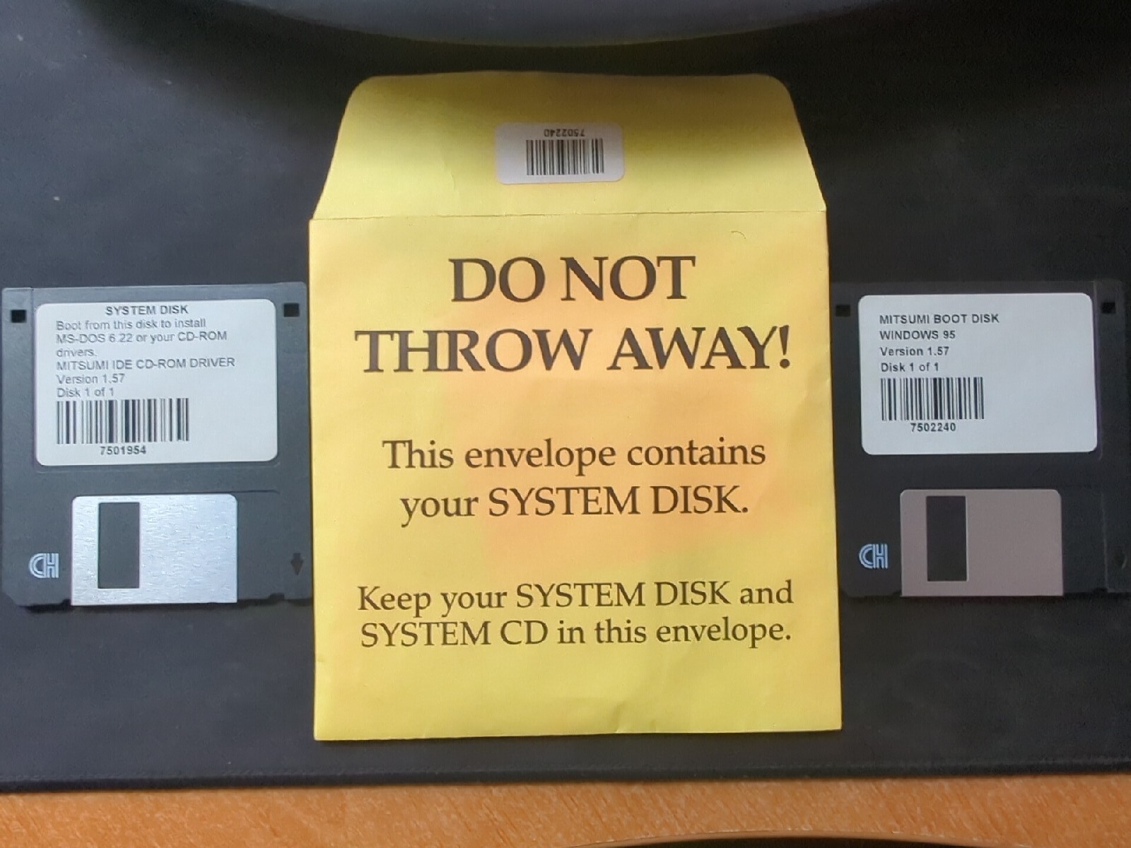 MICROSOFT MS-DOS 6.22 Windows 95 version 1.57 Boot Disk and Drivers 3.5”